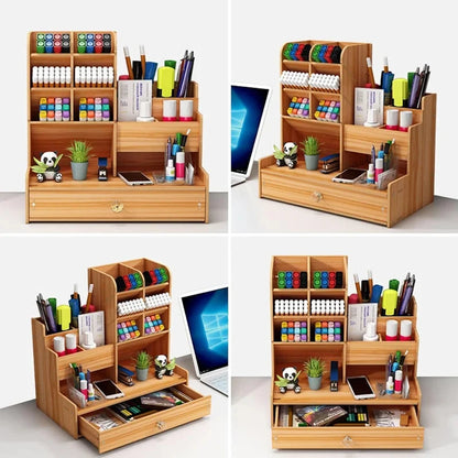 Wooden Desktop Storage Organizer
