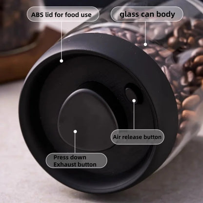 Vacuum Glass Coffee Bean Storage Jar