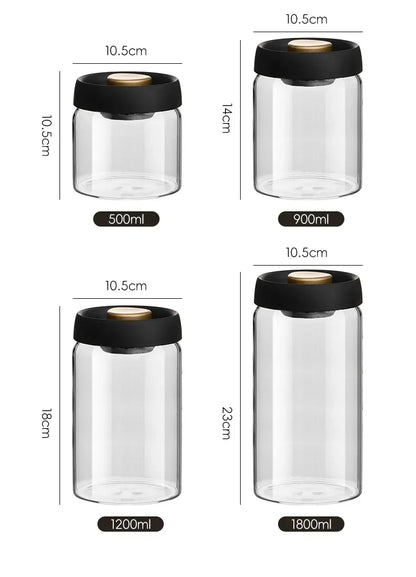 Vacuum Glass Coffee Bean Storage Jar