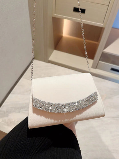 Rhinestone Velvet Evening Clutch Bag