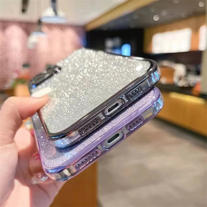 Luxury Electroplated Glitter Case For Honor 90 Pro Transparent Phone Back Cover