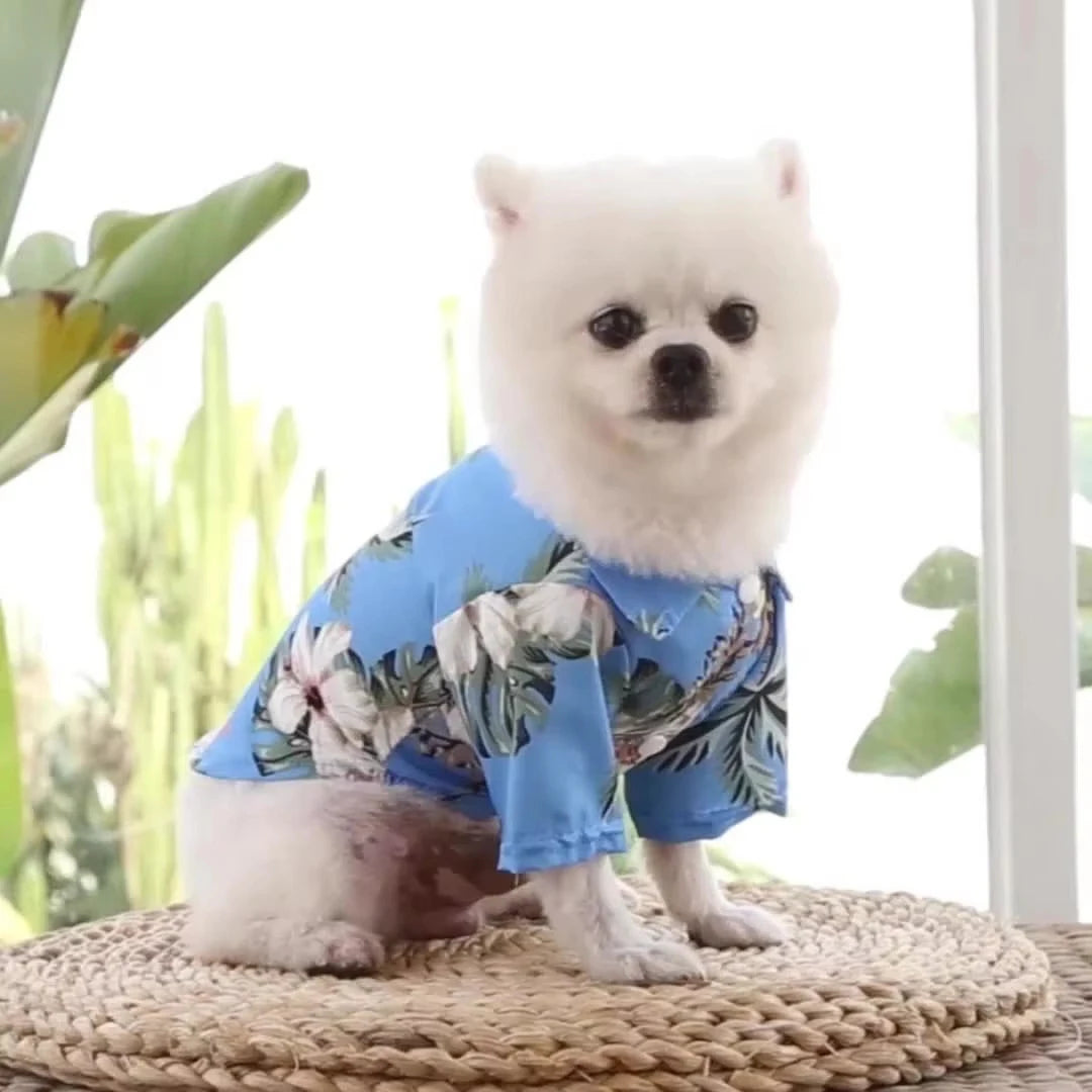 Hawaiian Beach Pet Vest – Breathable Summer Dog & Cat Shirt