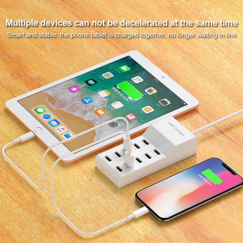 Multi-Device USB Charger Hub with EU Plug