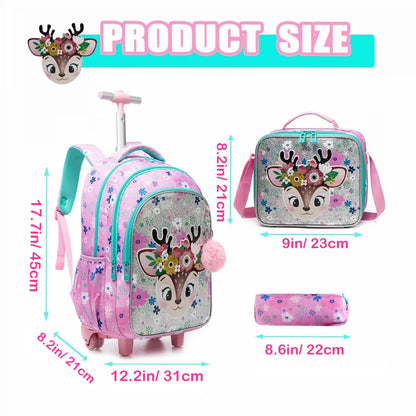 Girls’ Trolley School Backpack Set