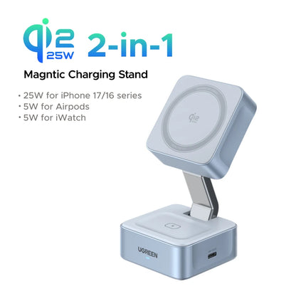 Qi2 2-in-1 Magnetic Wireless Charger Stand
