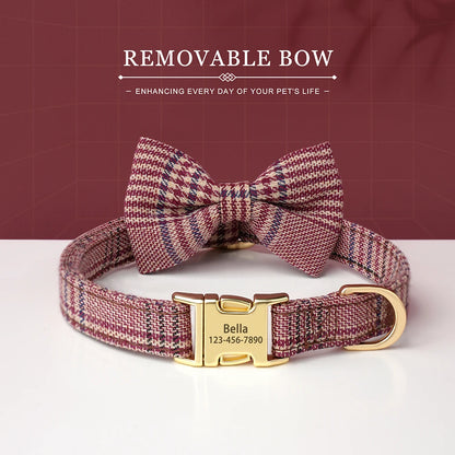 Custom Nylon Dog Collar with Bowknot