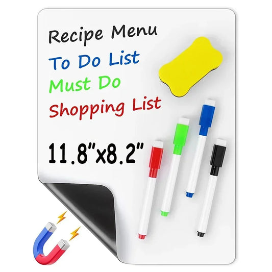 A4 Magnetic Dry Erase Whiteboard for Refrigerator