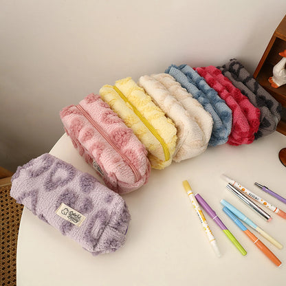 Cute Plush Heart-Shaped Pencil Case
