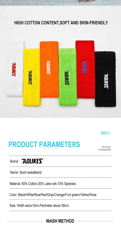 AOLIKES Cotton Sports Sweat Headband