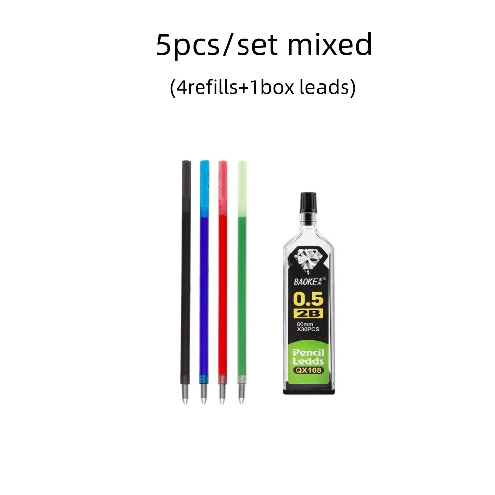 5-in-1 Multicolor Erasable Gel Pen with Mechanical Pencil