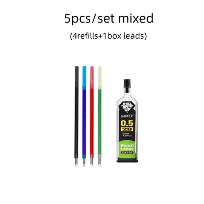 5-in-1 Multicolor Erasable Gel Pen with Mechanical Pencil