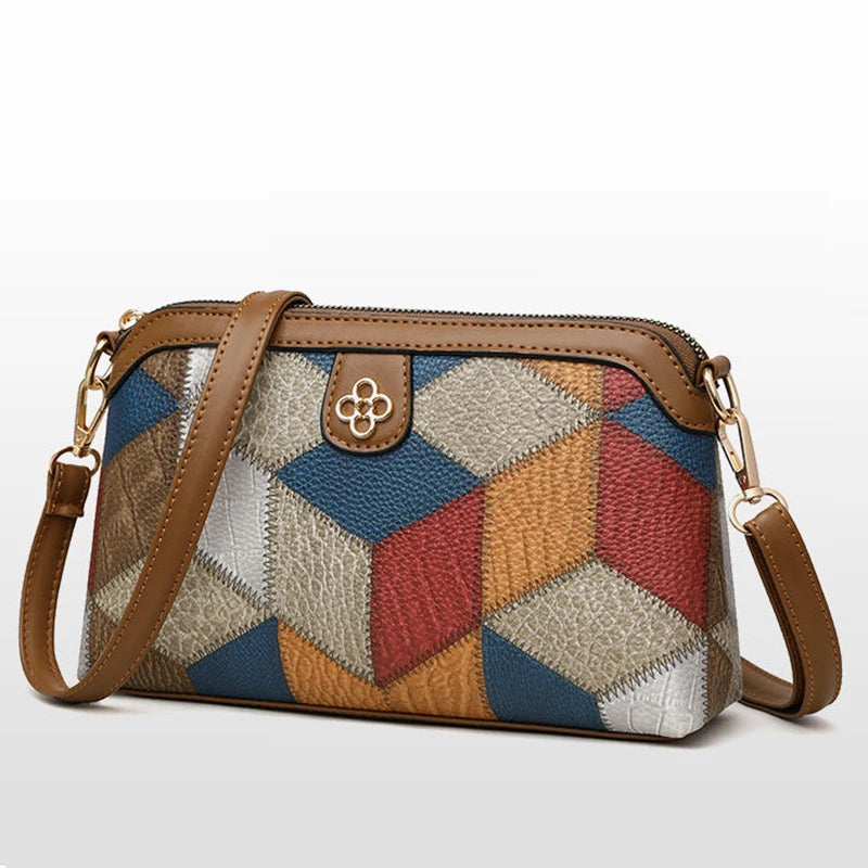 Geometric Patchwork Crossbody Bag