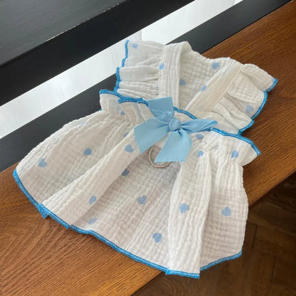 Strawberry Print Summer Dog Dress with Bow