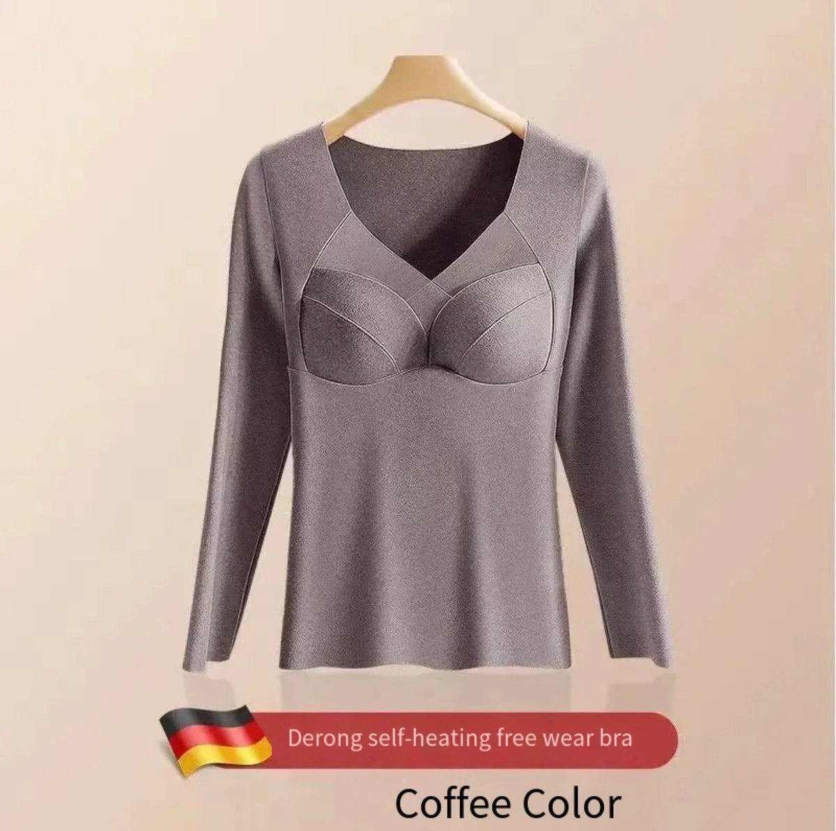 Women’s V-Neck Velvet Thermal Undershirt