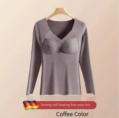 Women’s V-Neck Velvet Thermal Undershirt