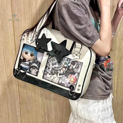 Transparent DIY Ita Shoulder Bag for Pins & Collectibles
