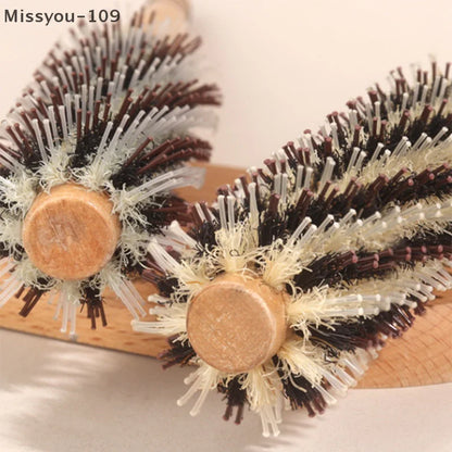 Natural Boar Bristle Wooden Round Hair Brush