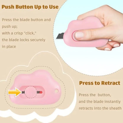 Cloud Retractable Mini Box Cutters with Key Rings