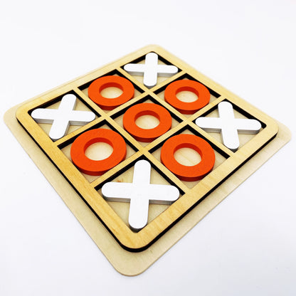 Solid Wooden Tic Tac Toe Board Game