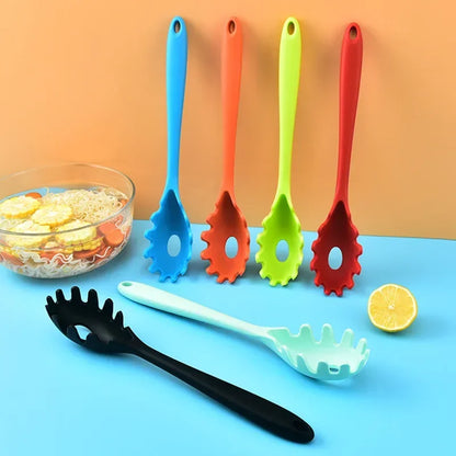 Silicone Pasta Colander Spoon with Long Handle