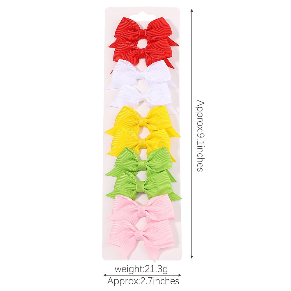 10Pcs/Set  Ribbon Bowknot Hair Clips