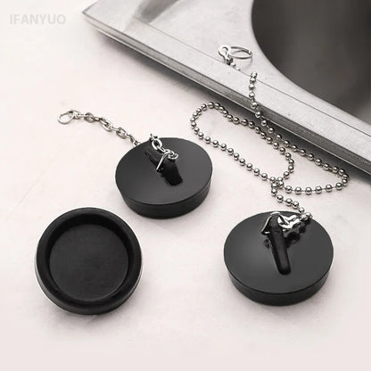 Universal Rubber Sink Drain Stopper with Chain