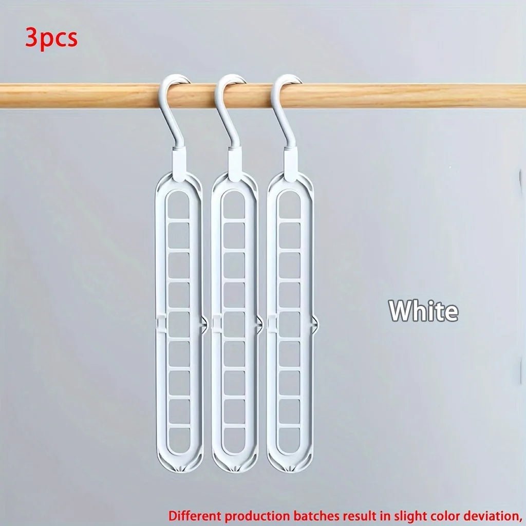 9-Hole Foldable Space Saving Clothes Hanger Set