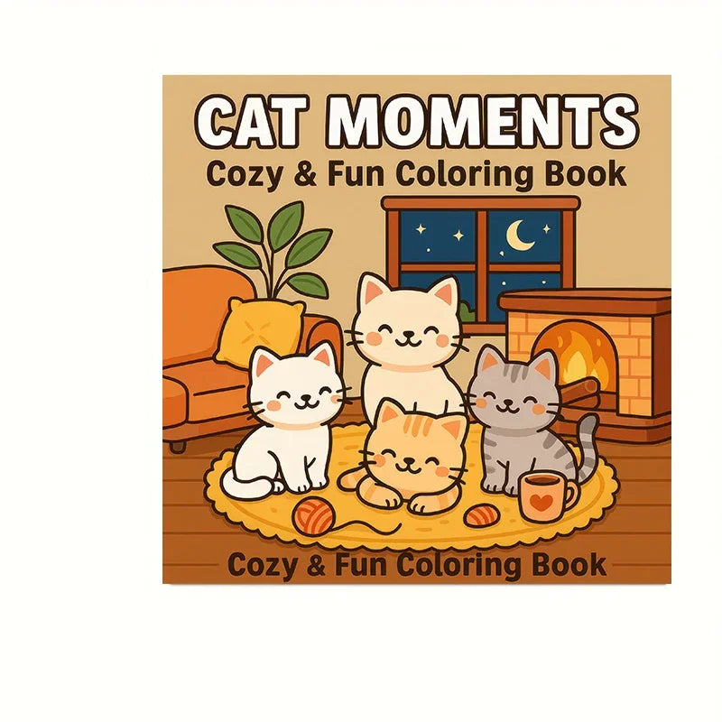 Cozy Cat Moments Adult Colouring Book