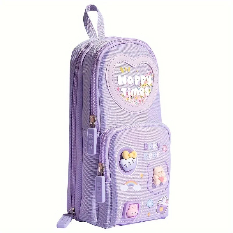 Cute Schoolbag-Style Large Capacity Pencil Case