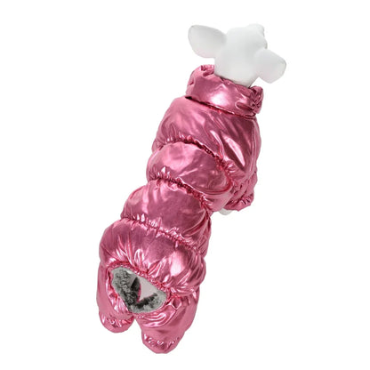 Winter Waterproof Dog Jumpsuit with Warm Fleece Lining