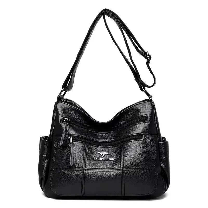 Casual Floral Embossed Leather Crossbody Shoulder Bag
