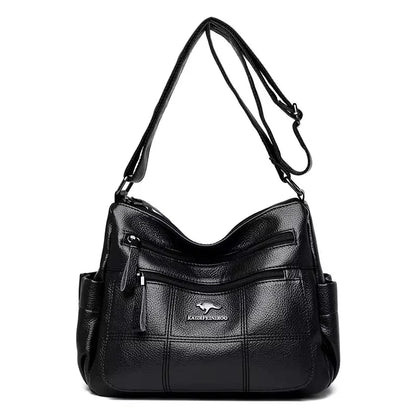 Casual Floral Embossed Leather Crossbody Shoulder Bag