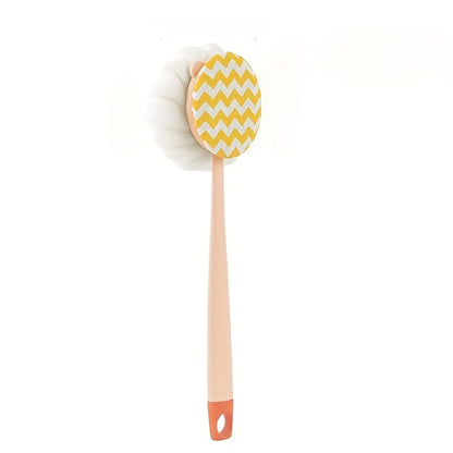 Long Handle Shower Body Brush with Loofah & Exfoliating Bristles