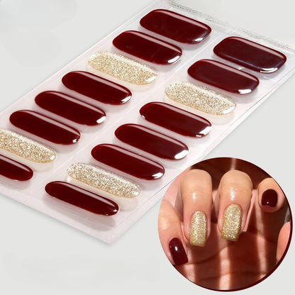 Semi-Cured Snowflake Gel Nail Stickers