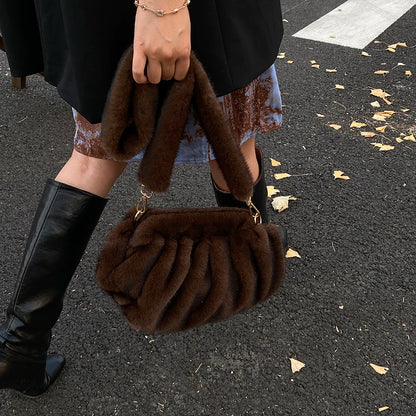 Women’s Faux Fur Cloud Shoulder Bag