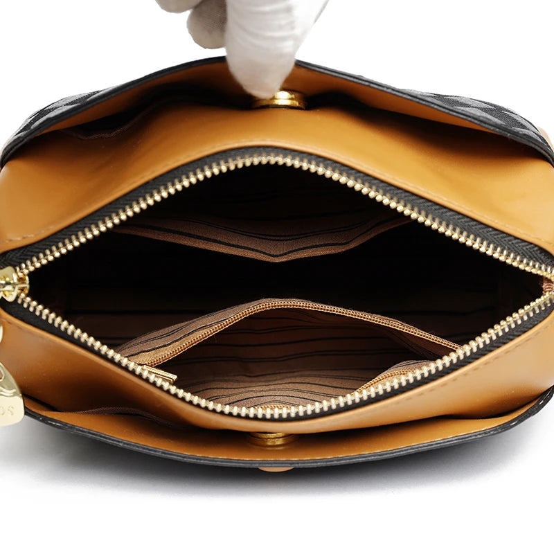 Plaid PU Leather Crossbody Shoulder Bag