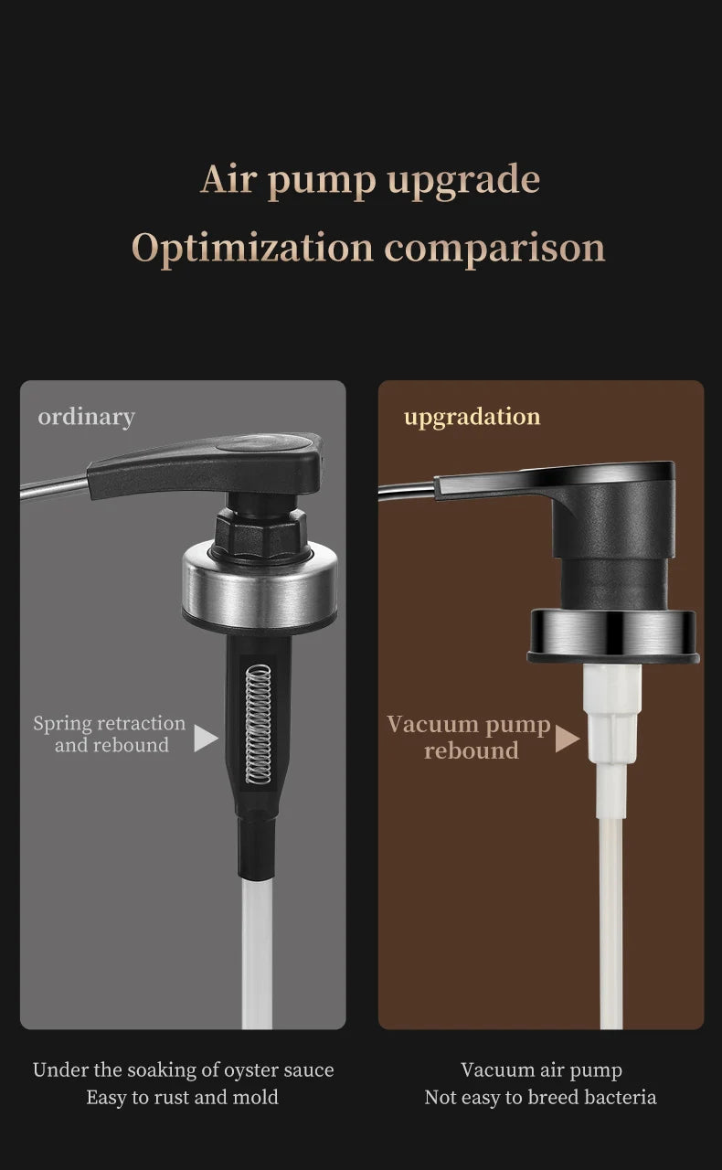 Glass Pump Sauce Dispenser Bottle