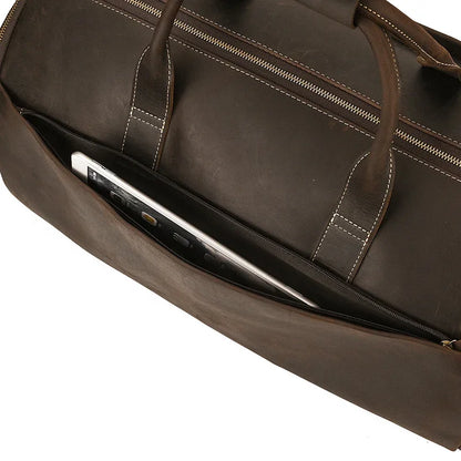 Crazy Horse Leather Travel Bag for Suits