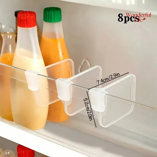 Adjustable Refrigerator Storage Divider Clips (6 or 8 Pieces)