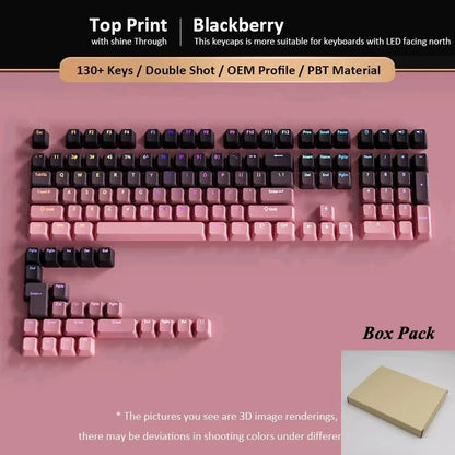 134-Key Lavender Purple Shine-Through PBT Keycap Set
