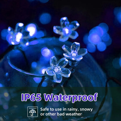 Solar Garden Flower String Lights