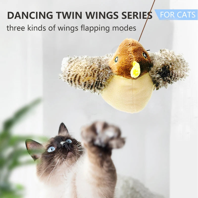 Interactive Sound Bird Feather Toy for Cats