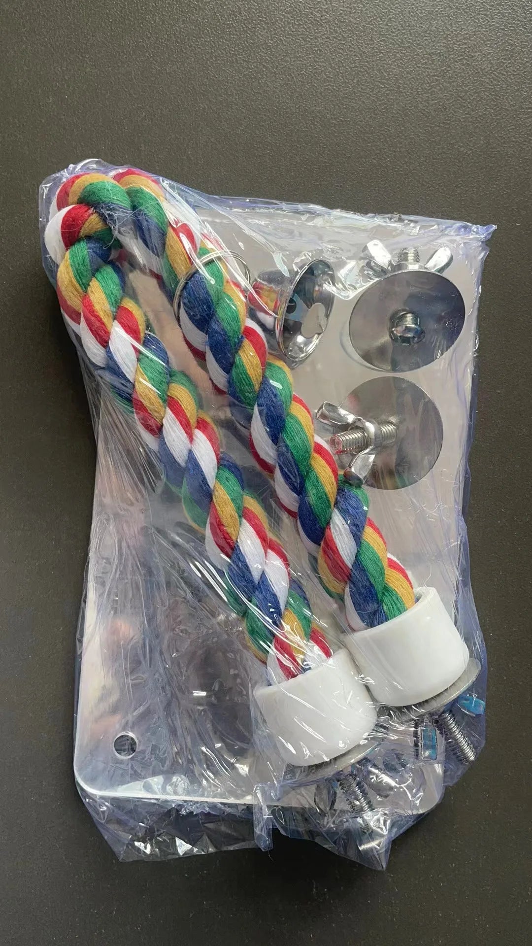Parrot Activity Mirror & Cotton Rope Perch Toy