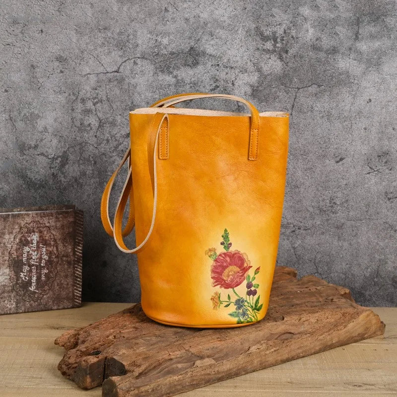 Johnature Genuine Cowhide Leather Shoulder Bag