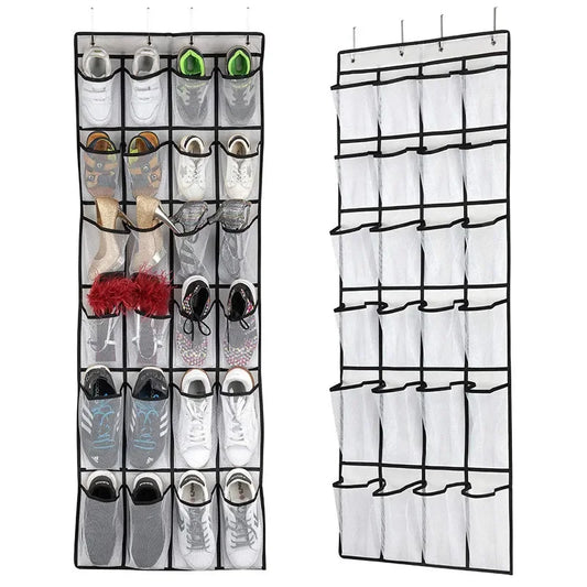 24 Mesh Pockets Wall Mounted Shoes Storage Bag
