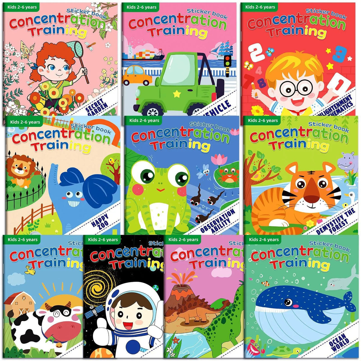 10/20 Volumes Sticker Book for Children Early Education