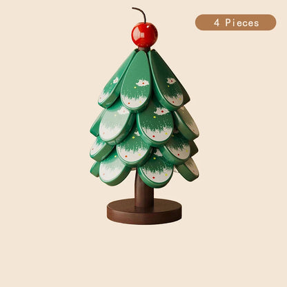 Wooden Christmas Tree Trivet Set