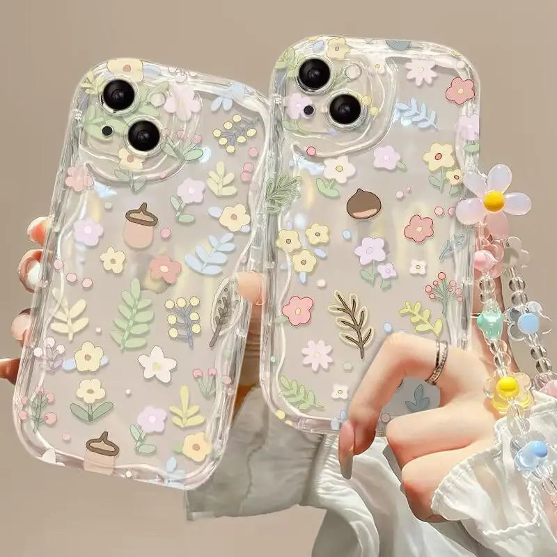 3D Floral Lanyard Phone Case