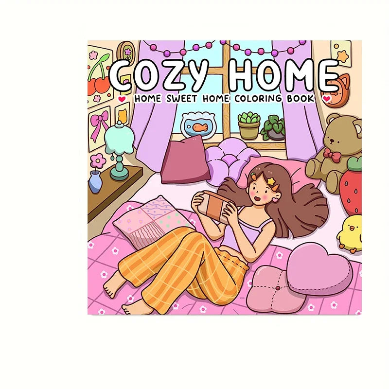 Cozy Friends Adult Coloring Book