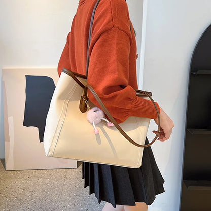 Solid Color Casual Tote Purse for Daily Use